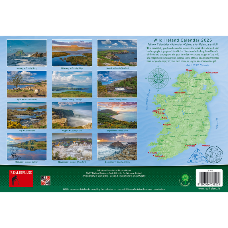 A4 Wild Ireland Calendar 2025